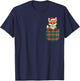 Fox Buffalo Plaid Green Red White Pocket Christmas Men Women T-Shirt - T-Shirt | Navy