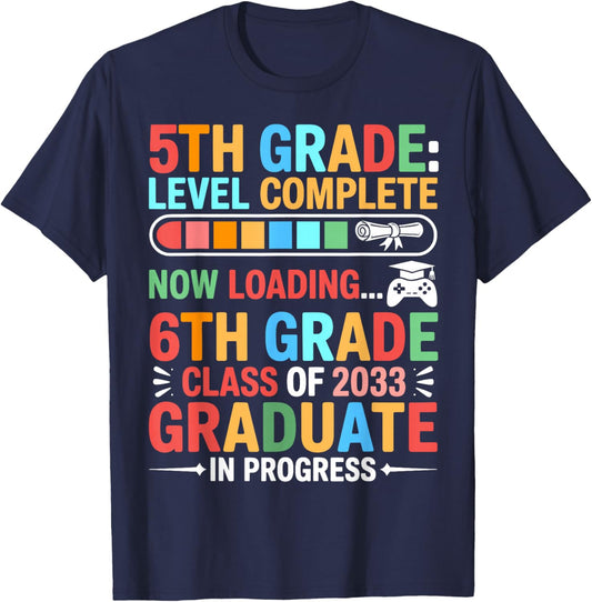 5th Grade Level Complete Last Day of School Kids 5th Grade T-Shirt - T-Shirt | Navy