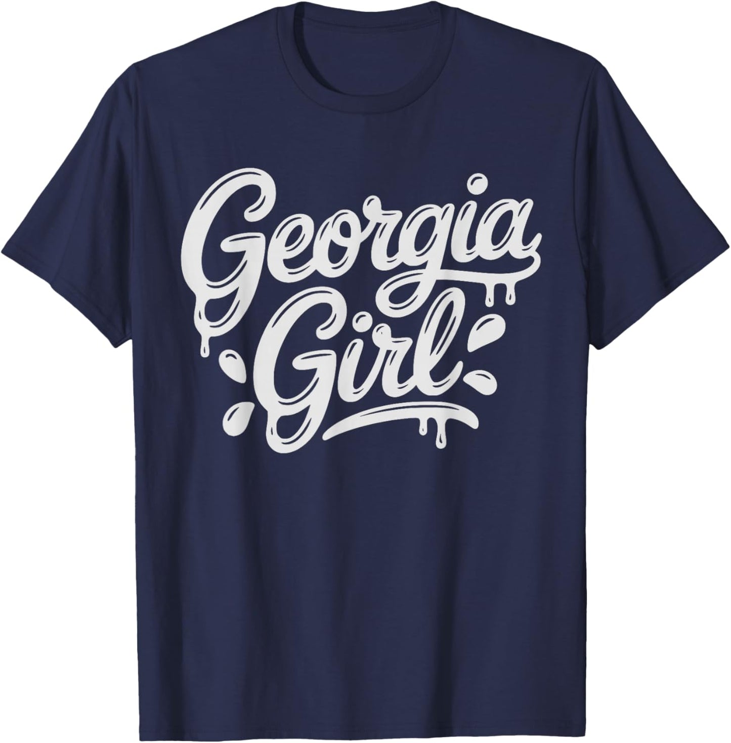 Georgia Girl State Grunge Local GA Girls T-Shirt - T-Shirt | Navy