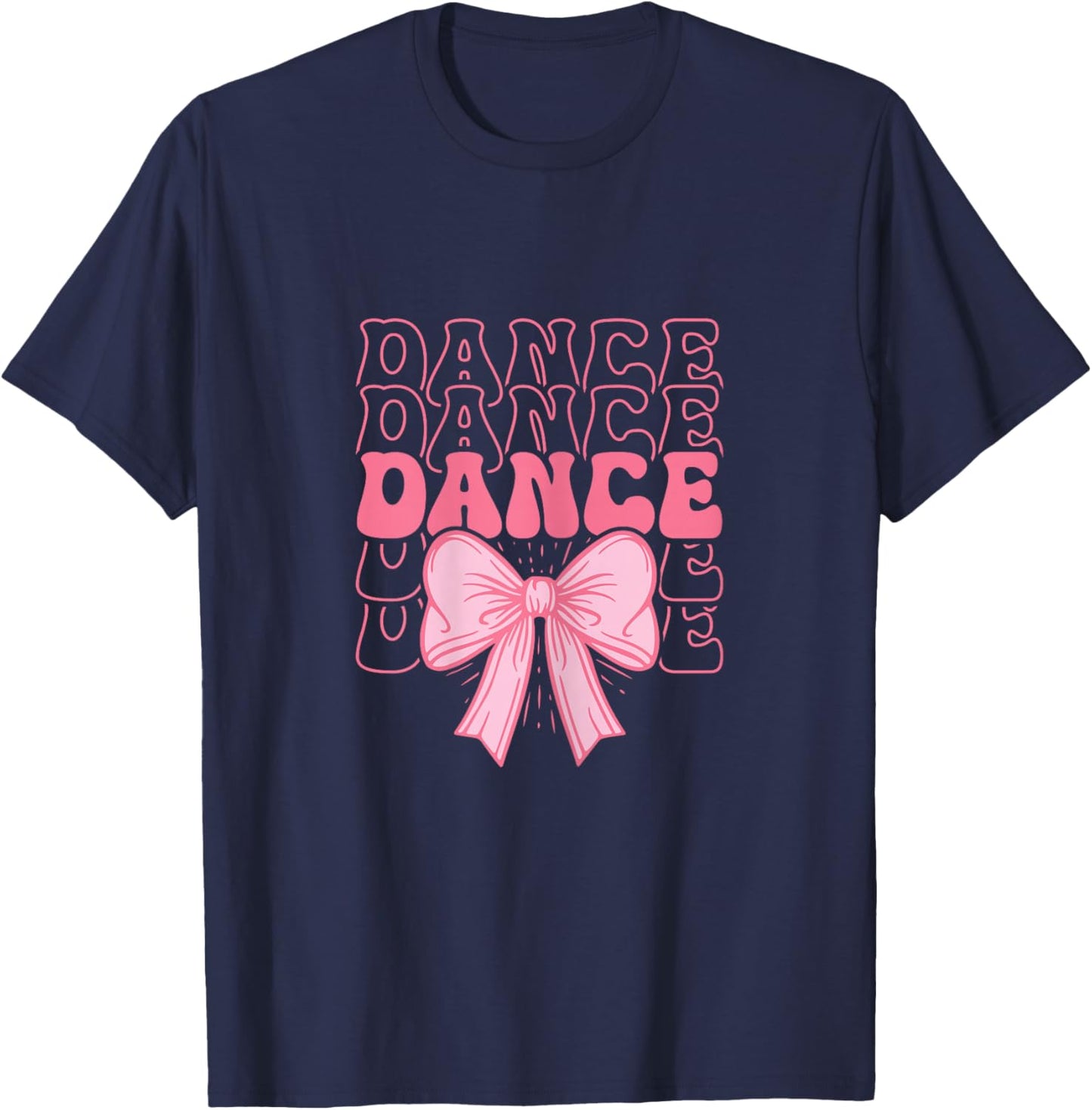Cute Dance Coquette Bow Kids Girls Ballet Dancing T-Shirt - T-Shirt | Navy