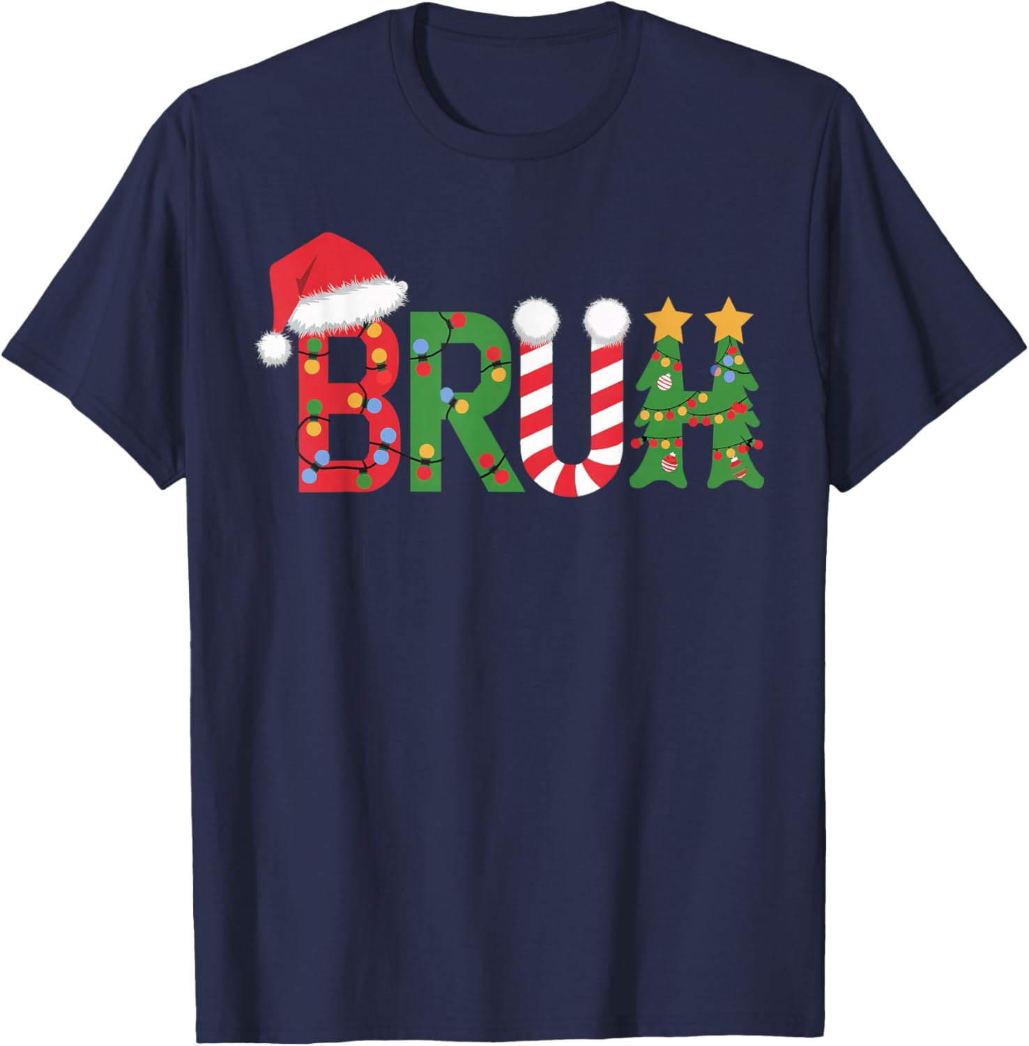 Christmas Shirts for Kids Boys Bruh Funny Christmas Women T-Shirt - T-Shirt | Navy