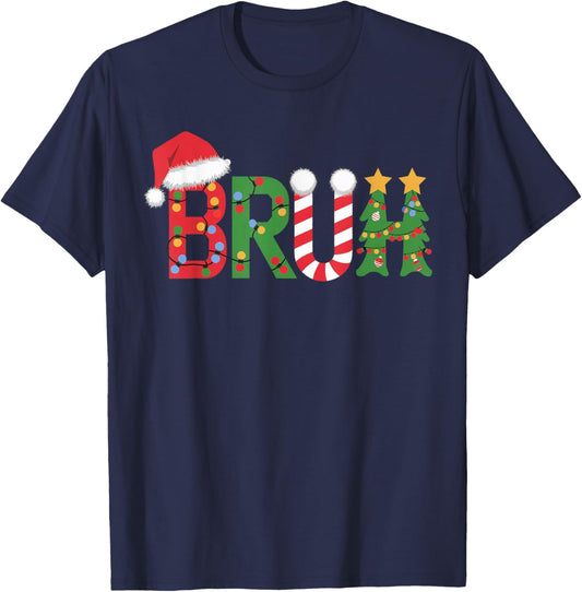 Christmas Shirts for Kids Boys Bruh Funny Christmas Women T-Shirt - T-Shirt | Navy