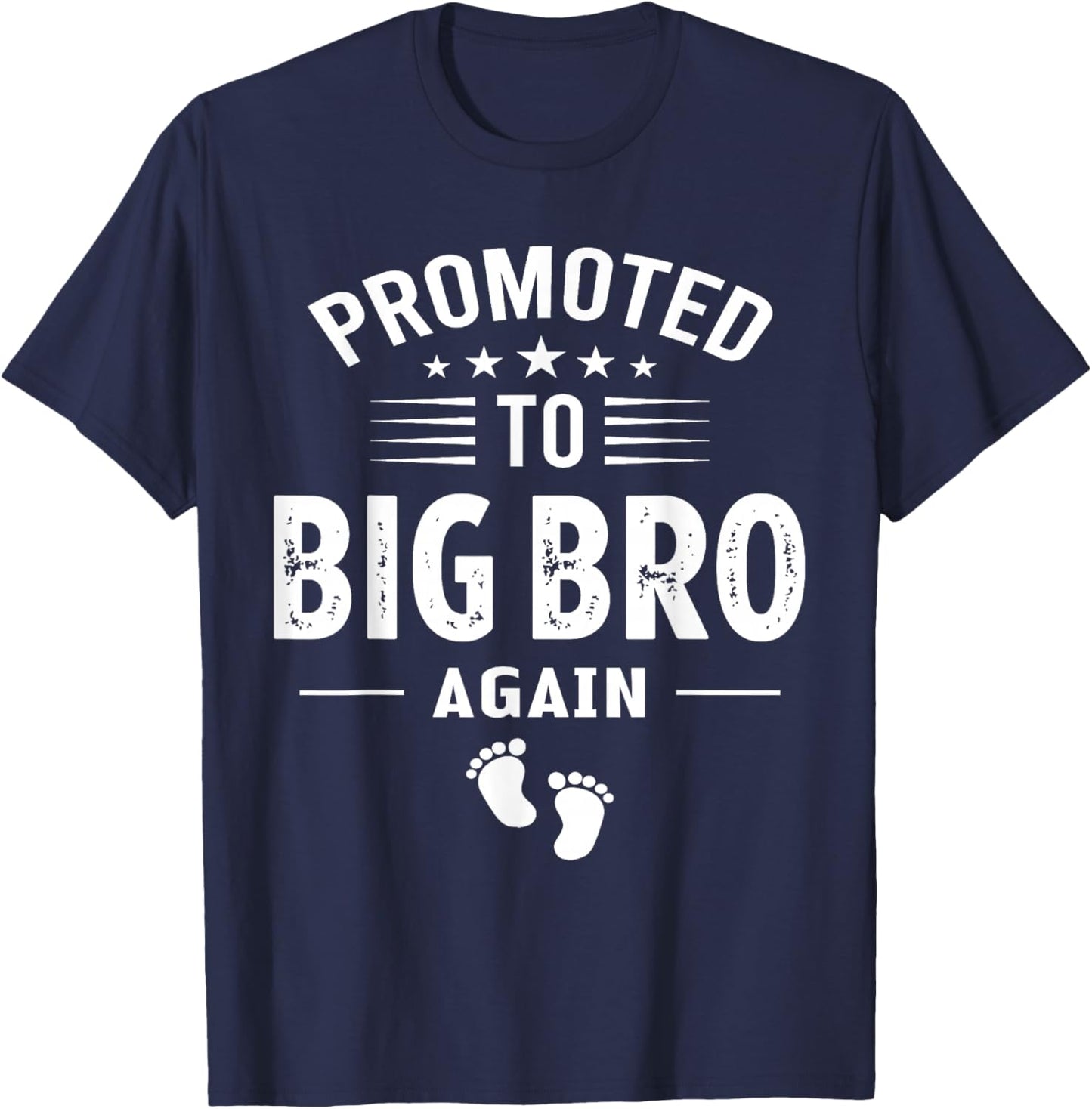 Funny Promoted to Big Brother Again - Baby Announcement T-Shirt - T-Shirt | Navy