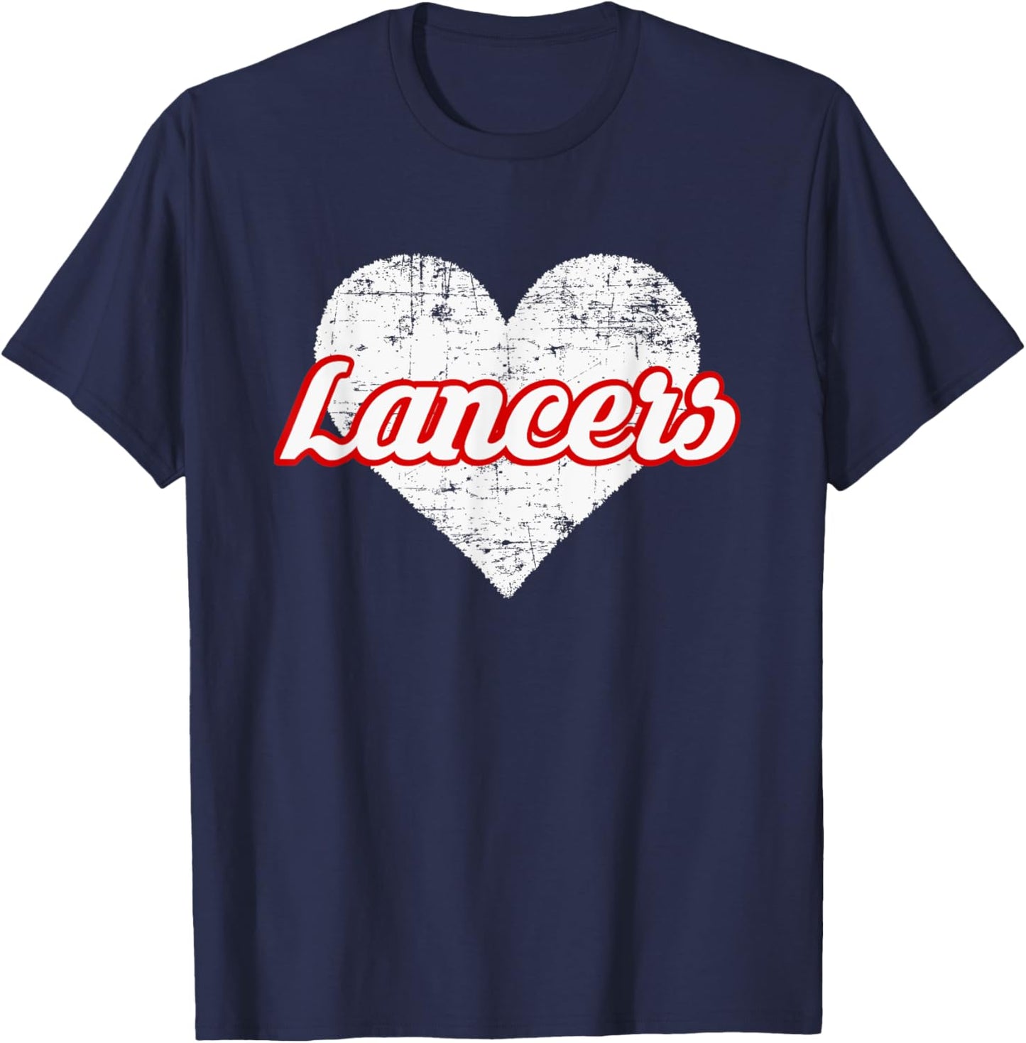 Lakewood Lancers Over Heart T-Shirt - T-Shirt | Navy