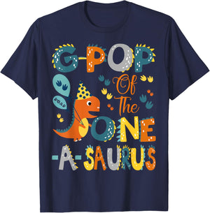 G-Pop Of The One-A-Saurus 1St Birthday Dinosaur Party T-Shirt - T-Shirt | Navy