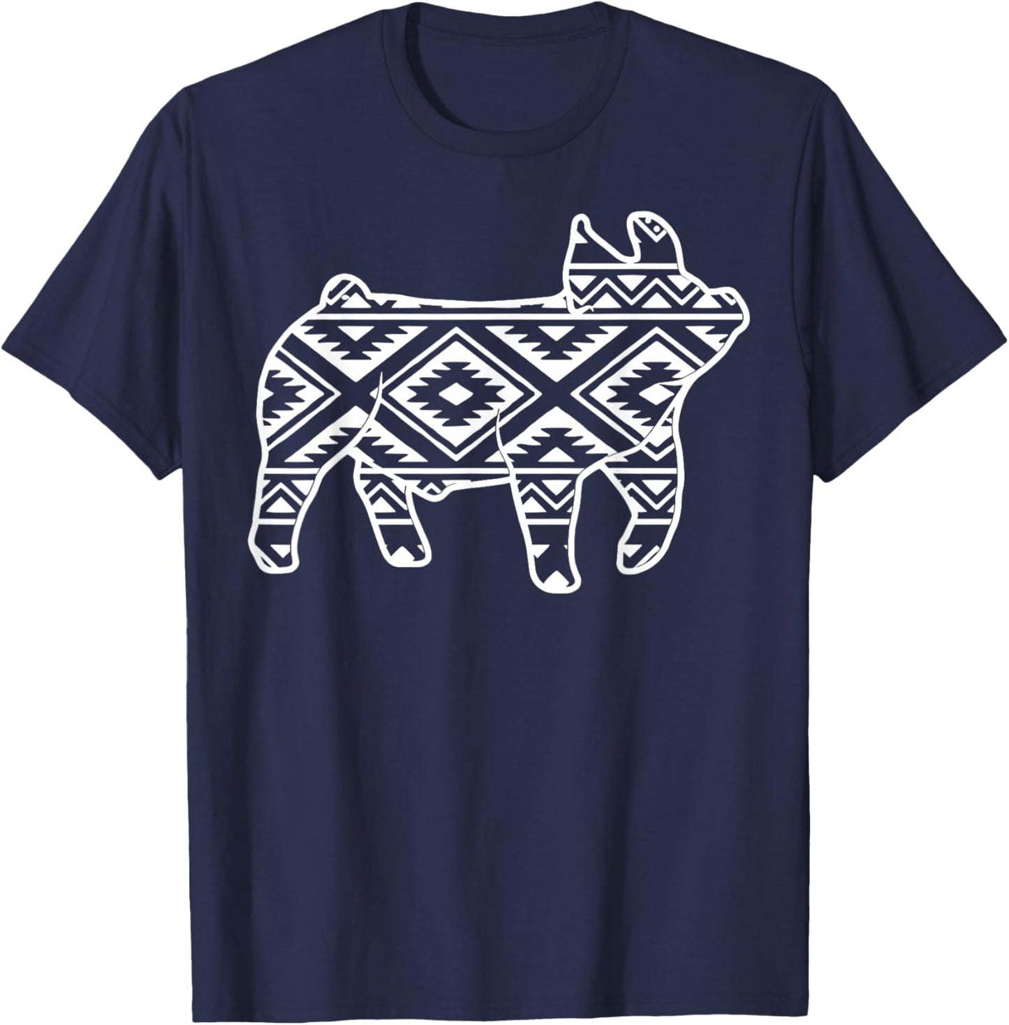 Aztec Show Pig Livestock Pig Breeder Stock Show Mom Pig T-Shirt - T-Shirt | Navy