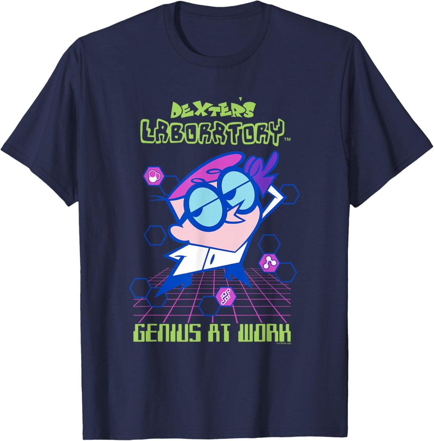 Dexter's Laboratory Genius at Work Retro Modern Cartoon T-Shirt - T-Shirt | Navy