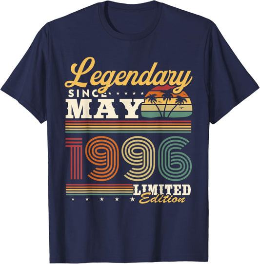 Vintage Cadeau d'anniversaire 30 Ans Nés en Mai 1996 T-Shirt - T-Shirt | Navy