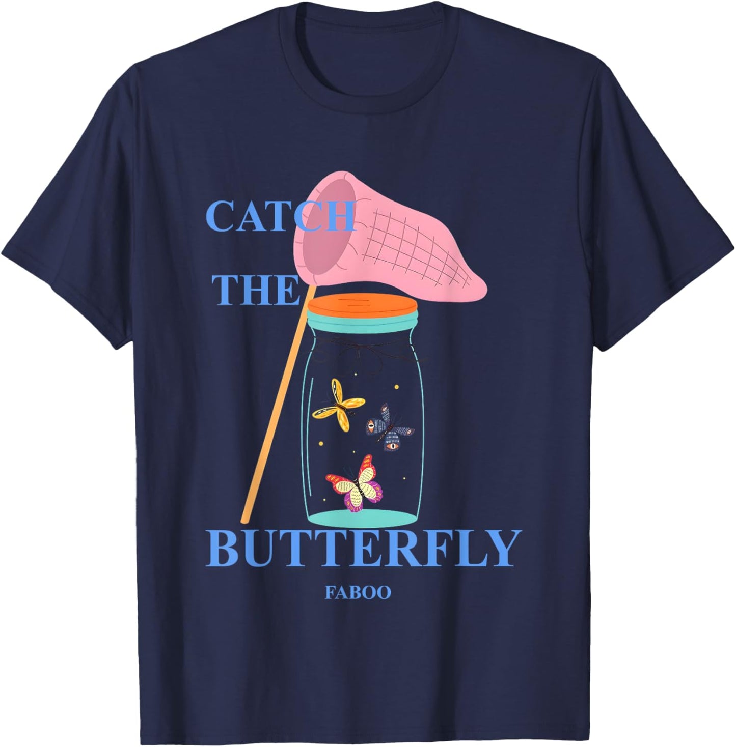 Faboo André Catch The Butterfly T-Shirt - T-Shirt | Navy
