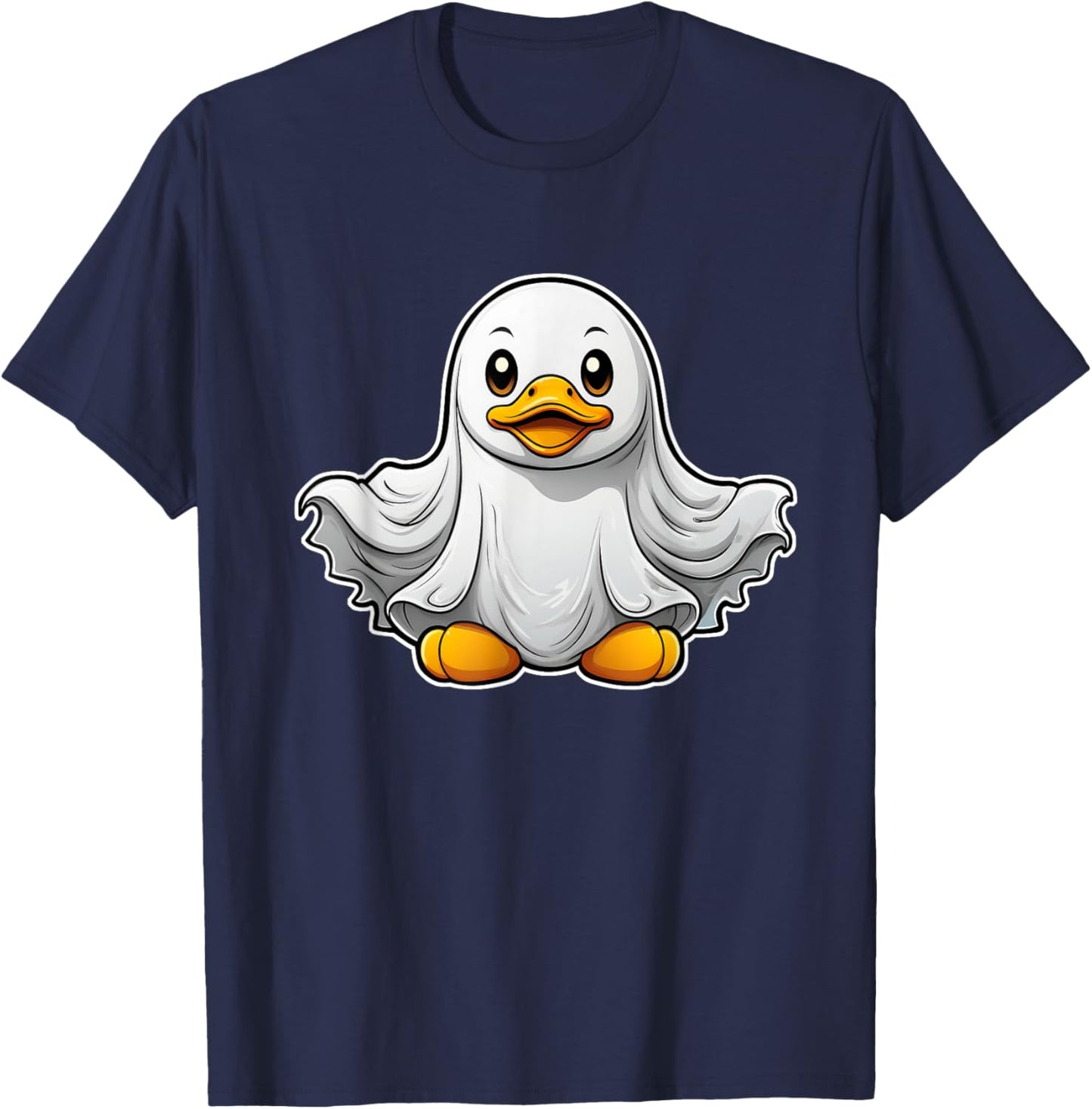 Spooky Ghost Rubber Duck, Halloween Rubber Duckie T-Shirt - T-Shirt | Navy