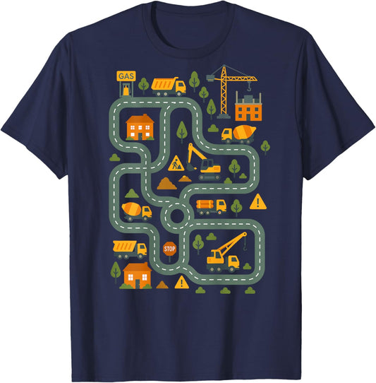 (On Back) Tired Dads Club Car Race Track On Dad Father's Day T-Shirt - T-Shirt | Navy