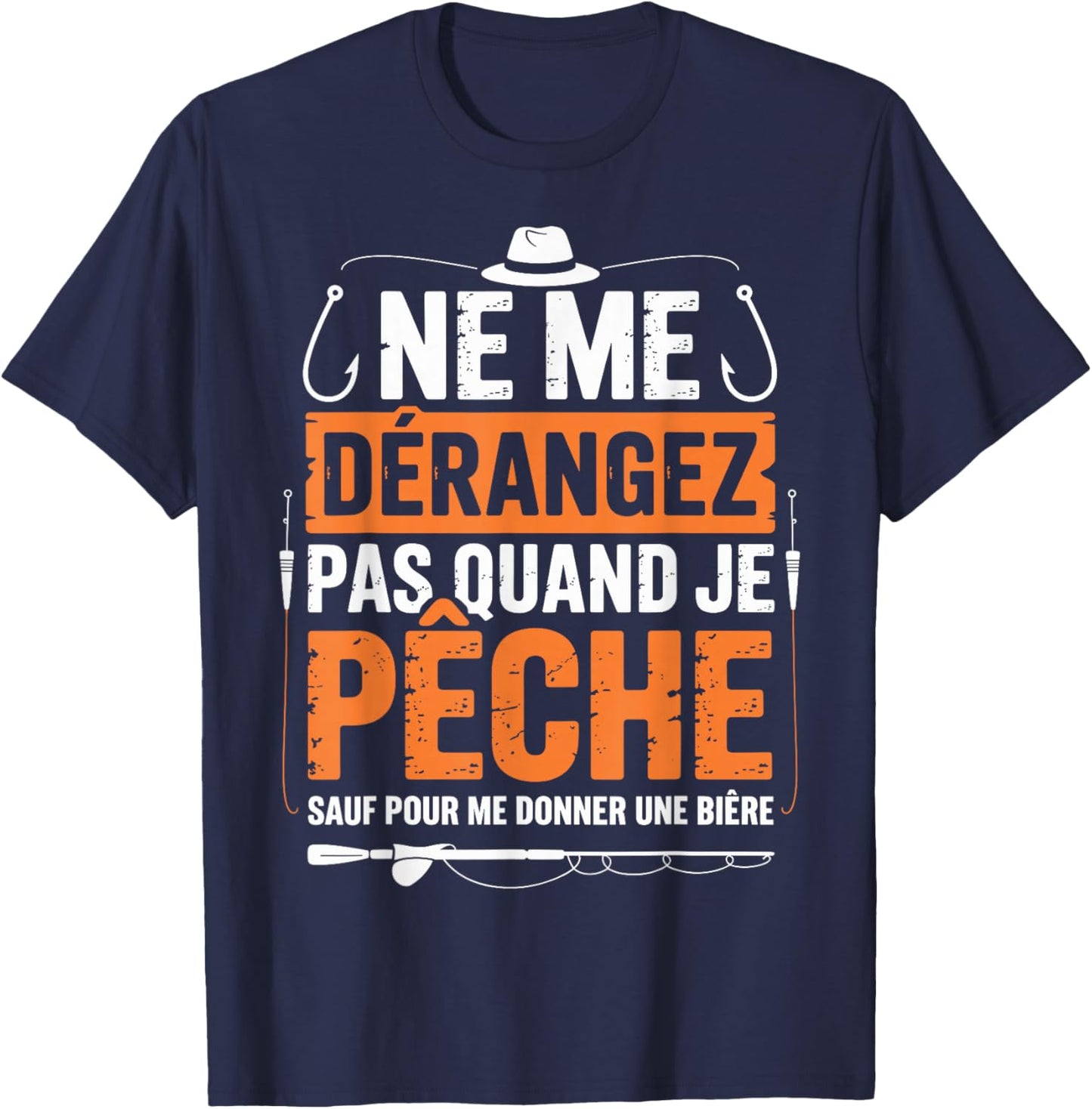 Don't Disturb Me When I Fishing Gift Fisher T-Shirt - T-Shirt | Navy