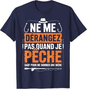 Don't Disturb Me When I Fishing Gift Fisher T-Shirt - T-Shirt | Navy