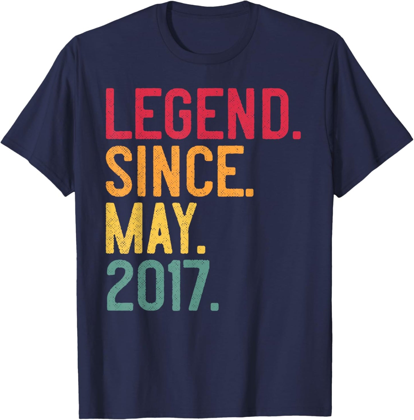 Legend Since May 2017 8 Years Old 8th Birthday - Vintage T-Shirt - T-Shirt | Navy