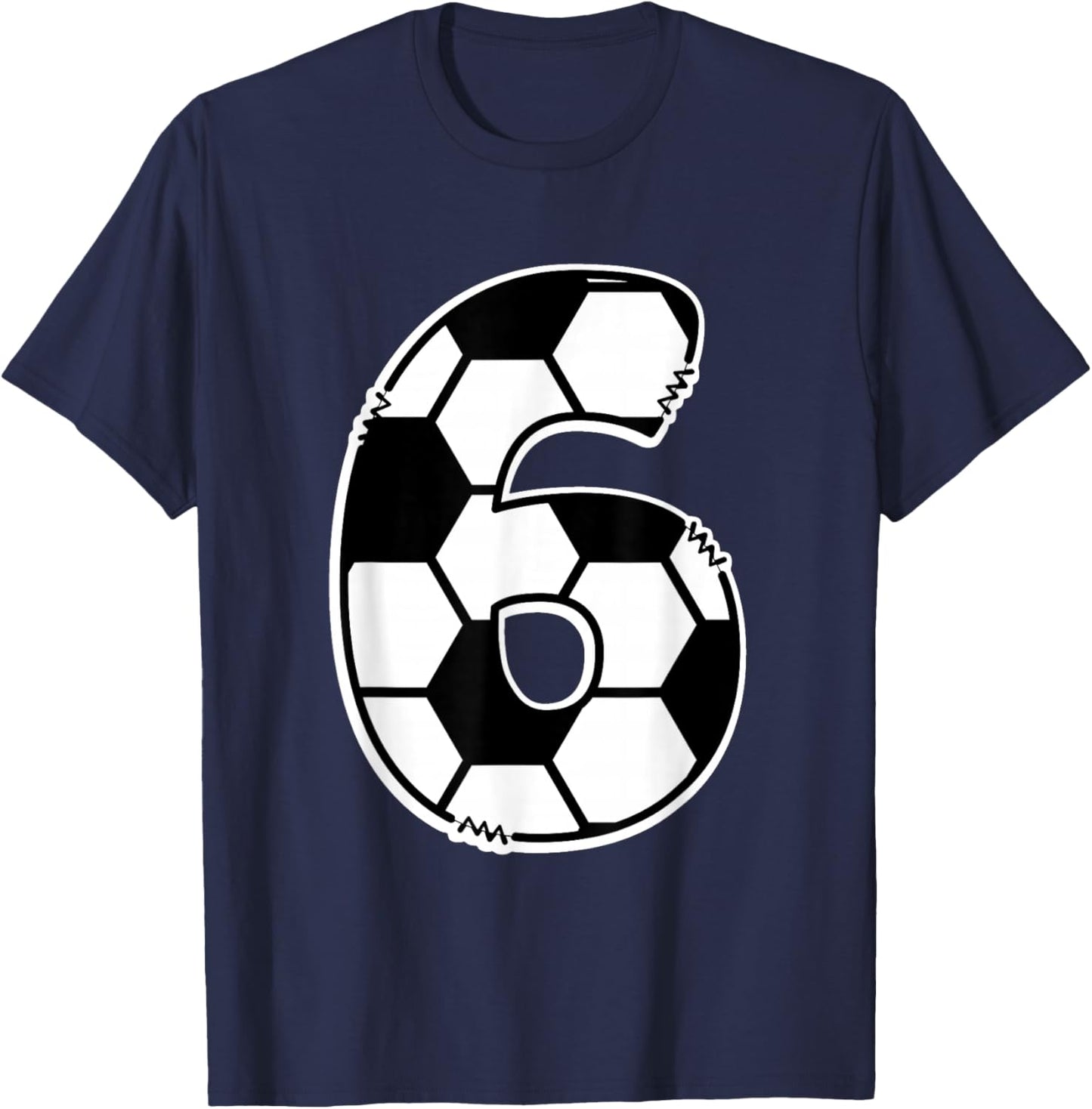 Football Number 6 Children's Birthday T-Shirt - T-Shirt | Navy