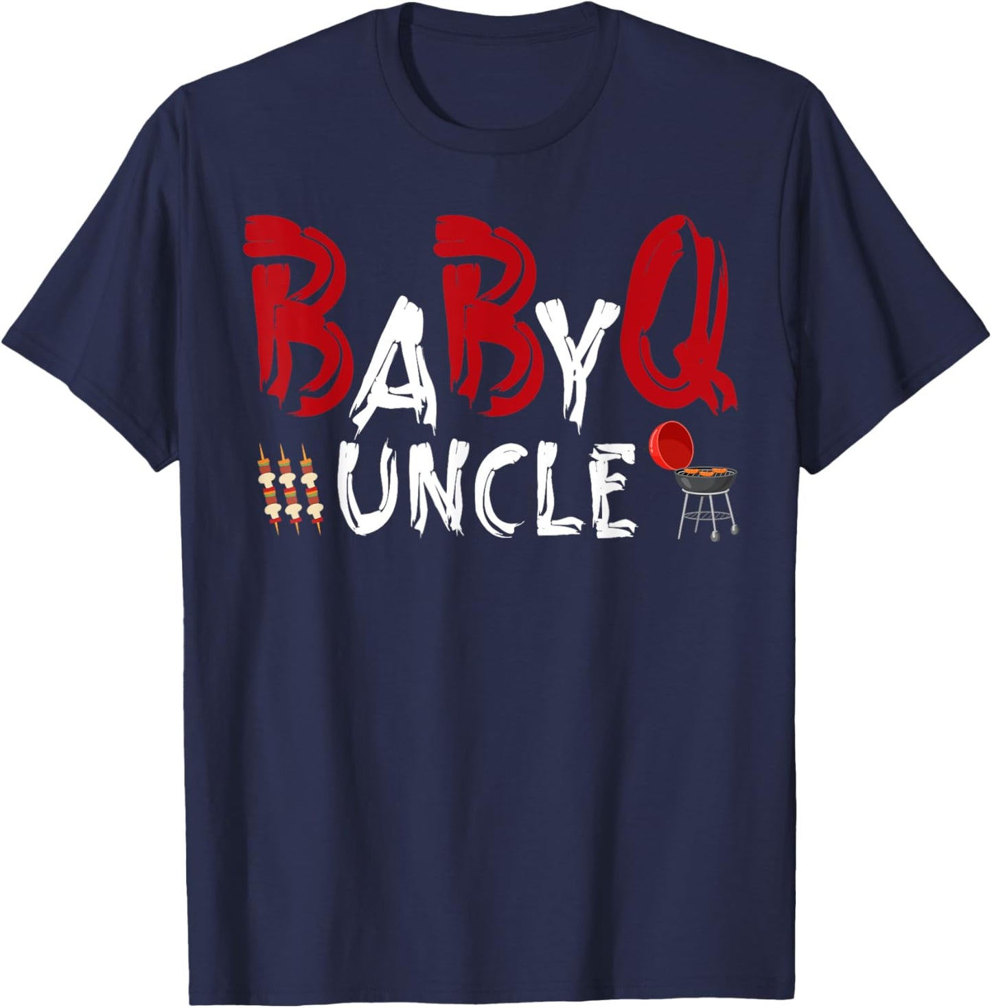Uncle Baby BBQ Shower Themed Family Matching Barbecue T-Shirt - T-Shirt | Navy