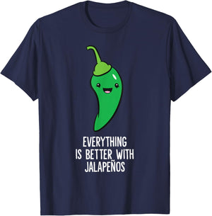 Everything Is Better With Jalapenos Green Chili T-Shirt - T-Shirt | Navy