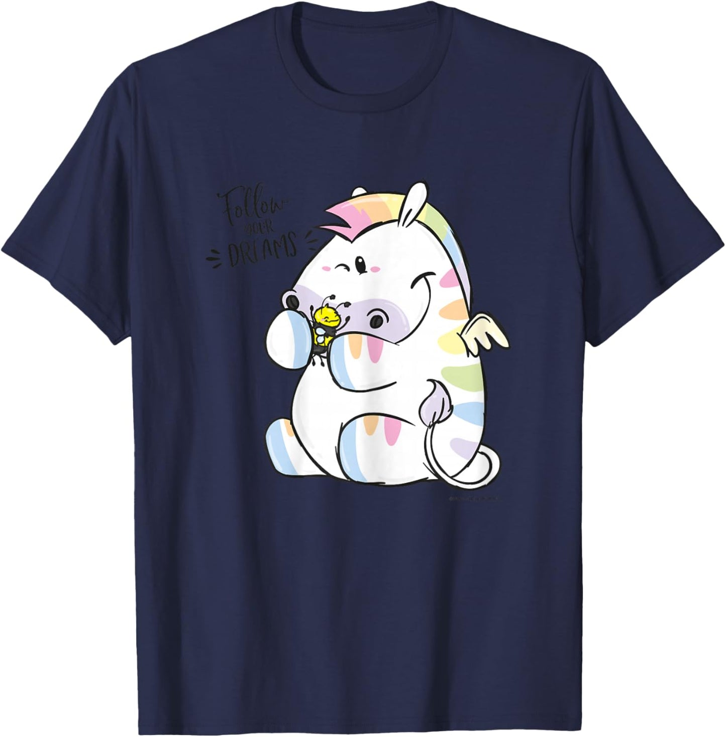Pummeleinhorn - Follow Your Dreams Love Fun T-Shirt - T-Shirt | Navy
