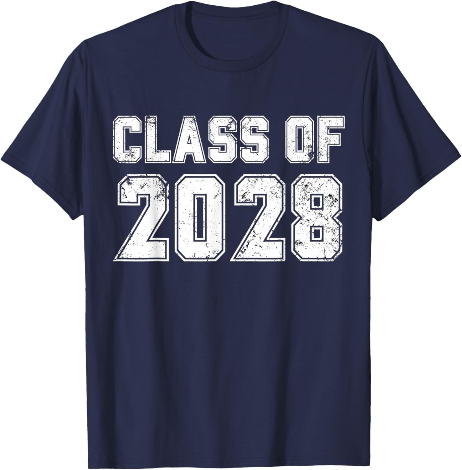 Class of 2028 Vintage Freshman Class 2028 Senior Graduation T-Shirt - T-Shirt | Navy