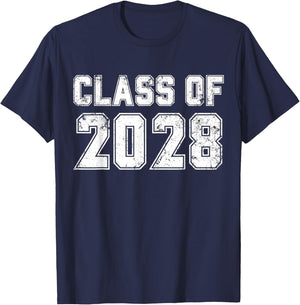 Class of 2028 Vintage Freshman Class 2028 Senior Graduation T-Shirt - T-Shirt | Navy