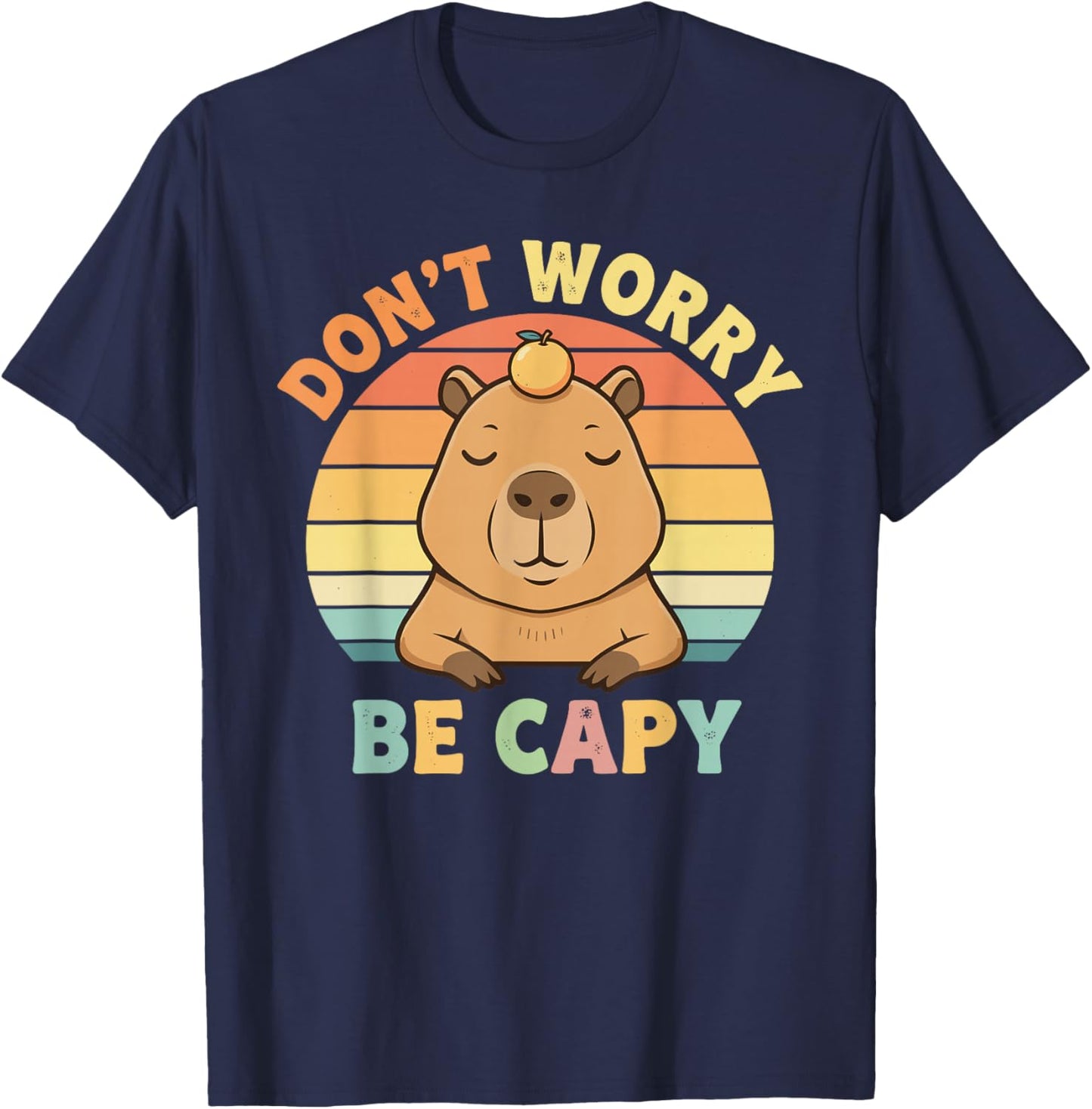 Dont Worry Be Capy Capybara T-Shirt - T-Shirt | Navy