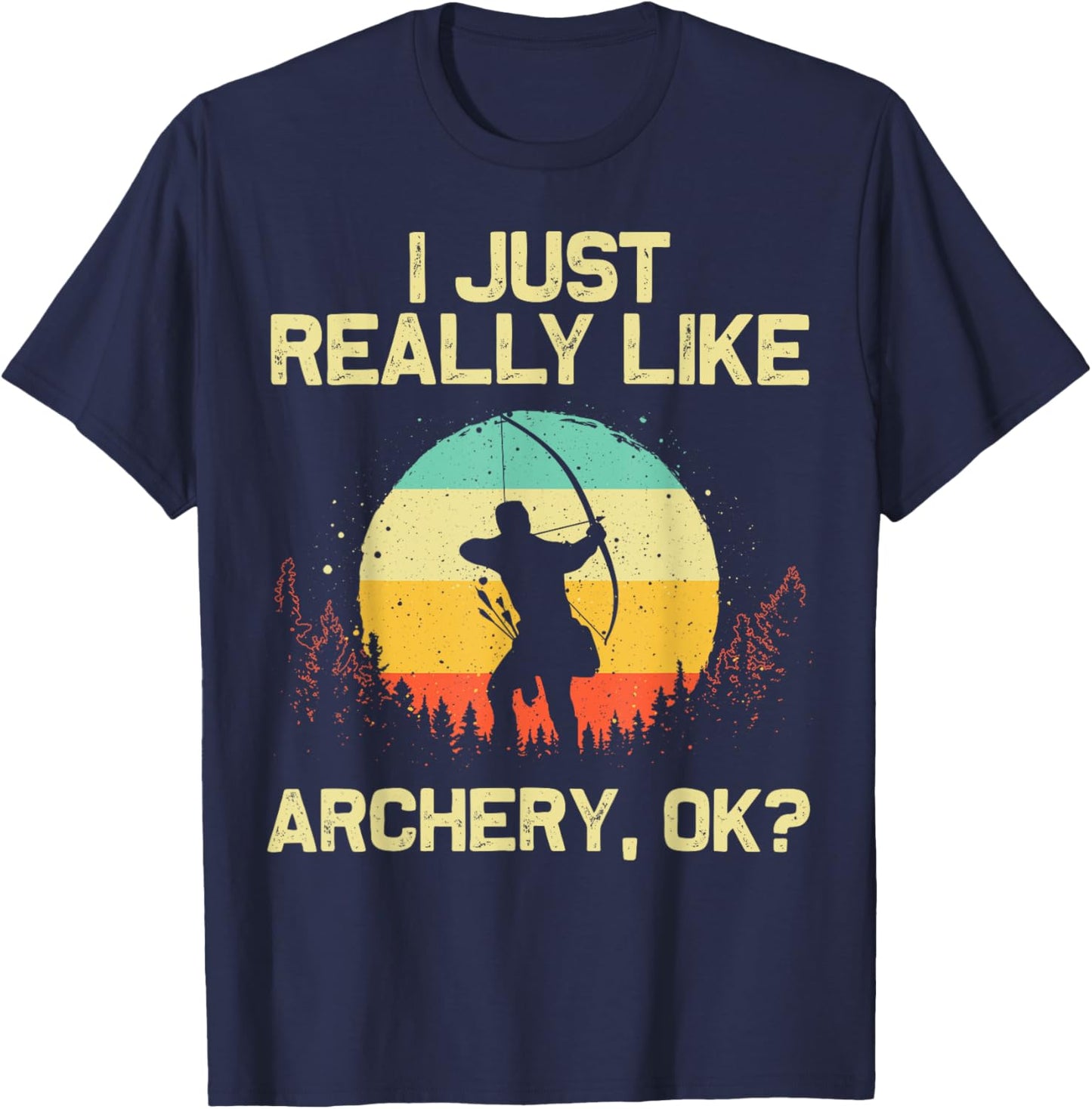Cool Archery Women Bowhunter Archer Arrow Bow Hunter T-Shirt - T-Shirt | Navy