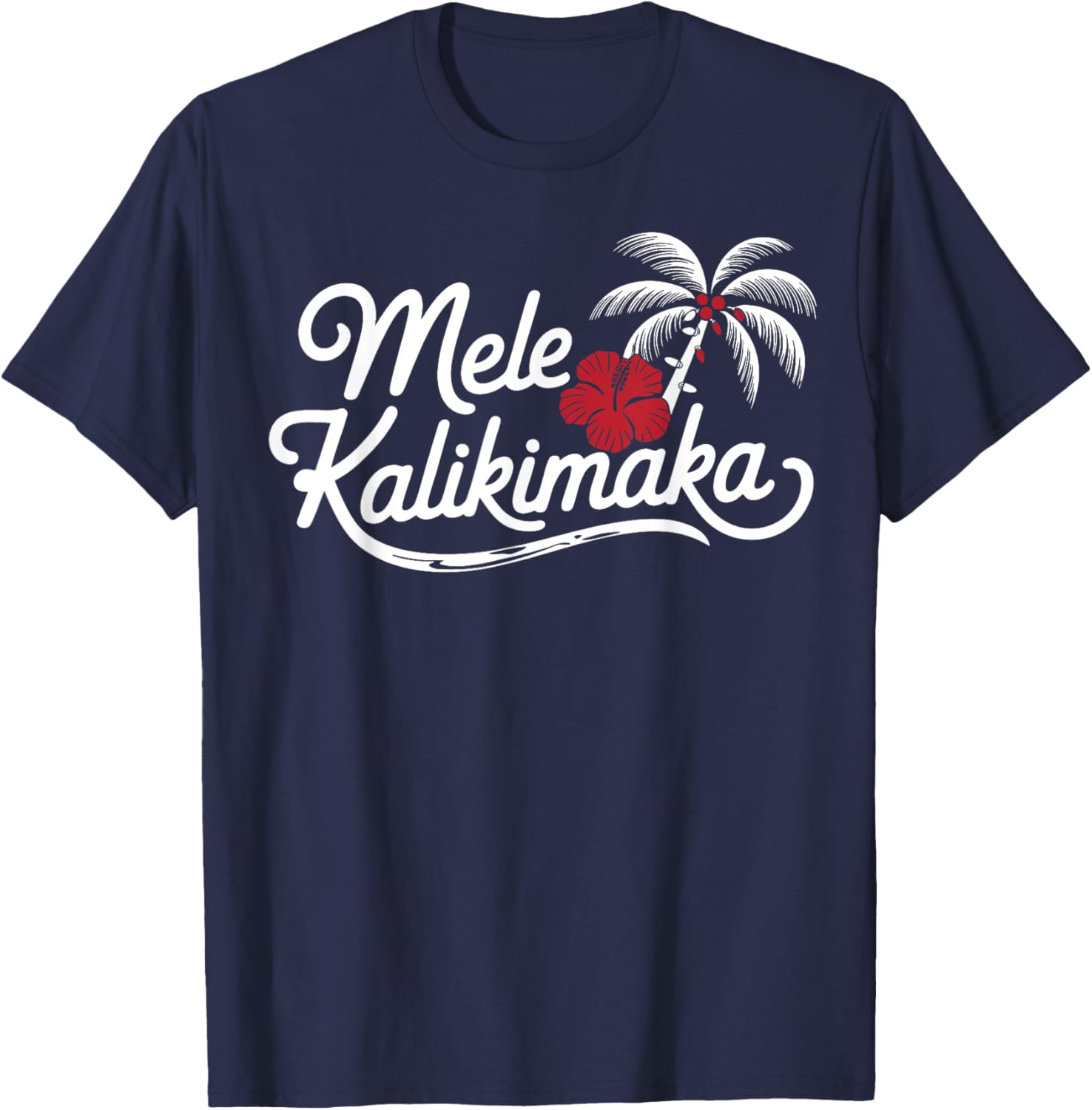 Mele Kalikimaka Tropical Christmas Hawaiian Xmas T-Shirt - T-Shirt | Navy