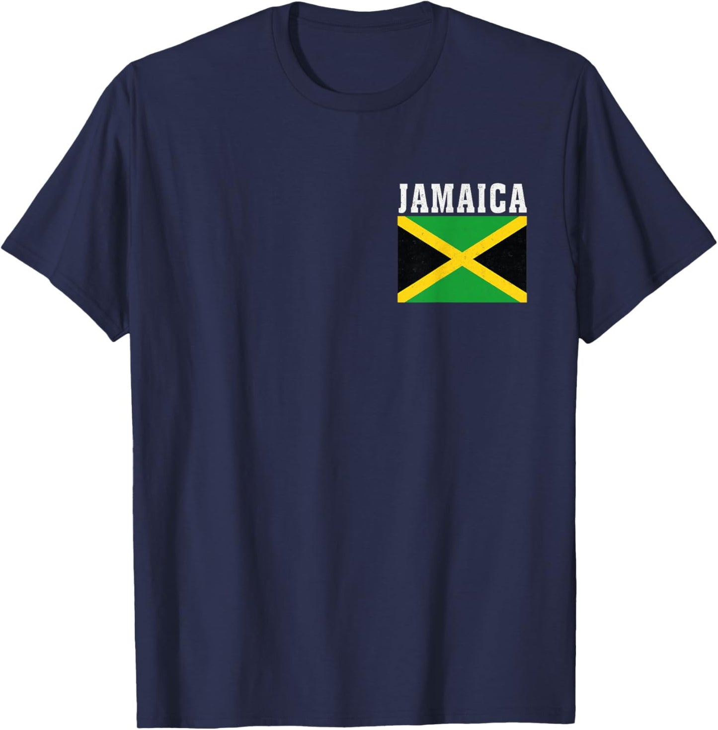 Jamaica Flag Patriotic National Roots Souvenir T-Shirt - T-Shirt | Navy