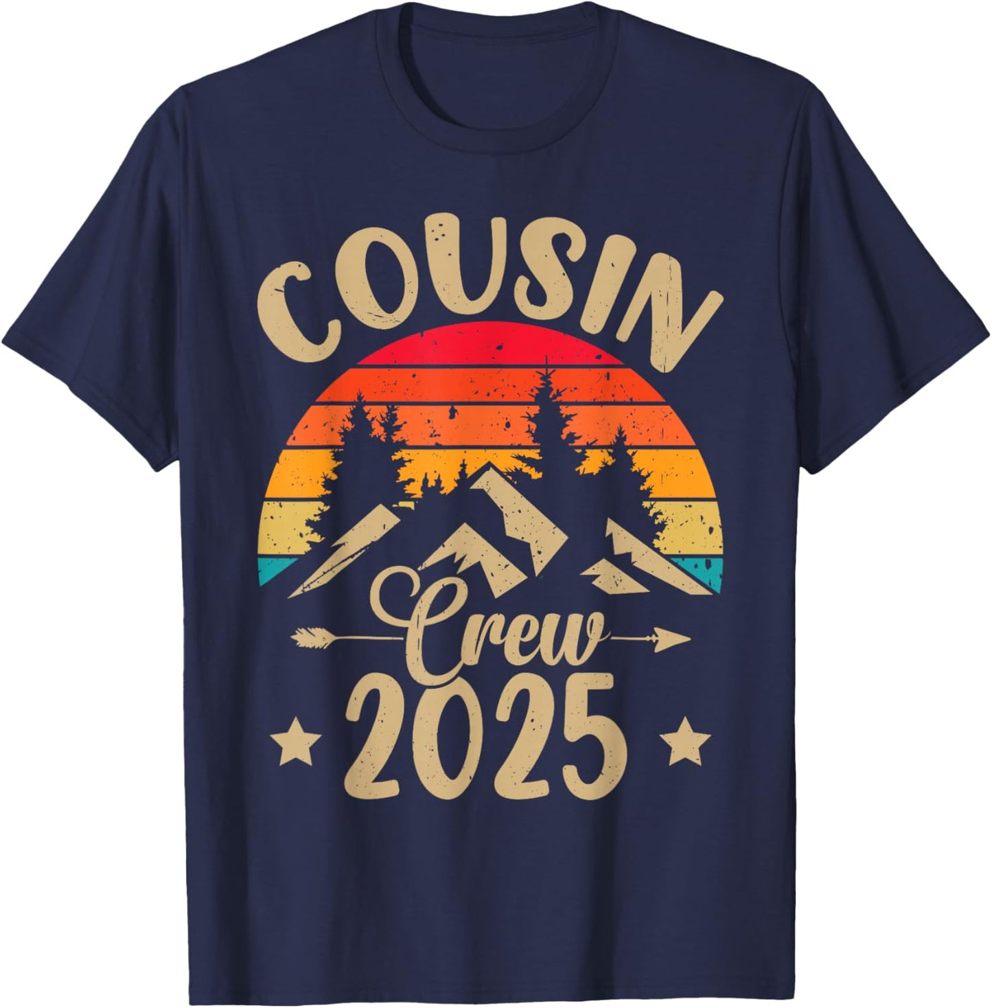 Vacation Family Reunion Cousin Crew 2025 Matching T-Shirt - T-Shirt | Navy