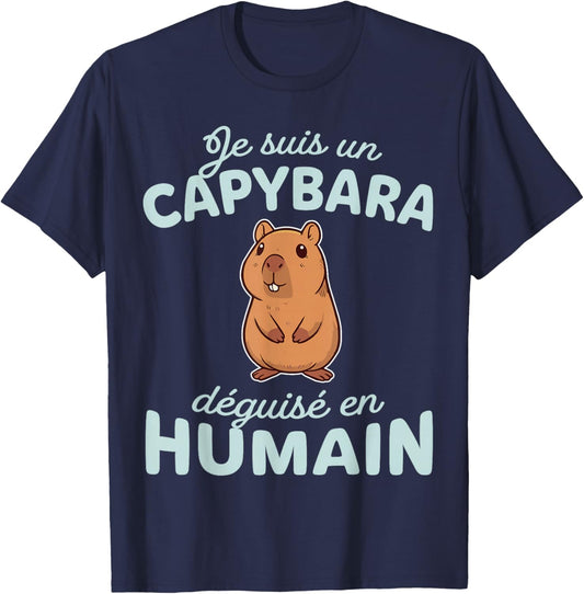 Humor Costume I'm A Capybara Disguised as Human T-Shirt - T-Shirt | Navy