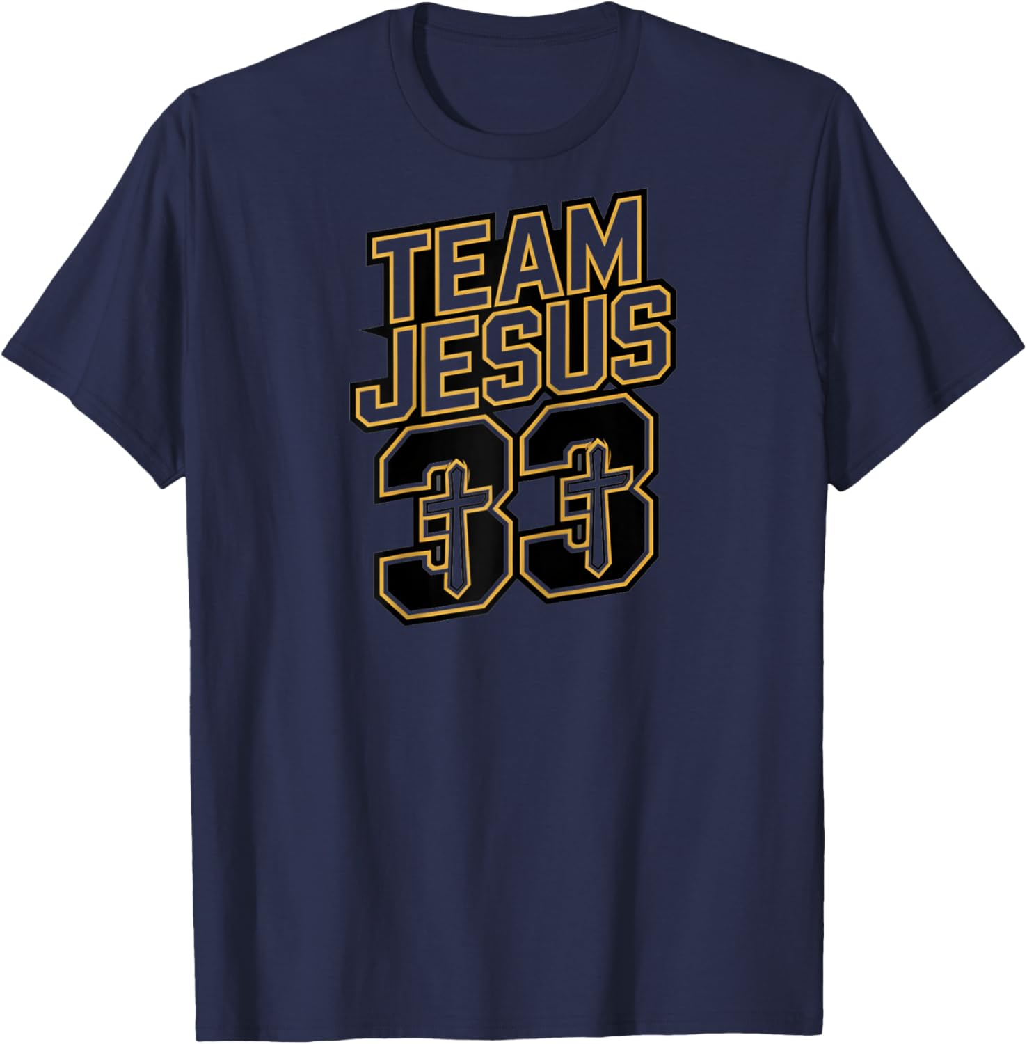 Team Jesus 33 Shirt – Christian Faith Jersey Style Raglan Baseball T-Shirt - T-Shirt | Navy