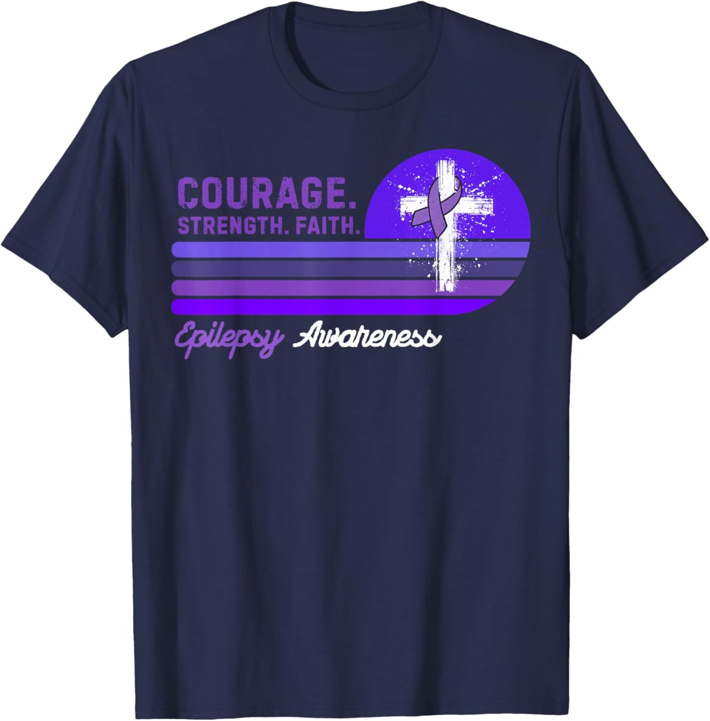 Vintage Seizure Support Epilepsy Awareness T-Shirt - T-Shirt | Navy