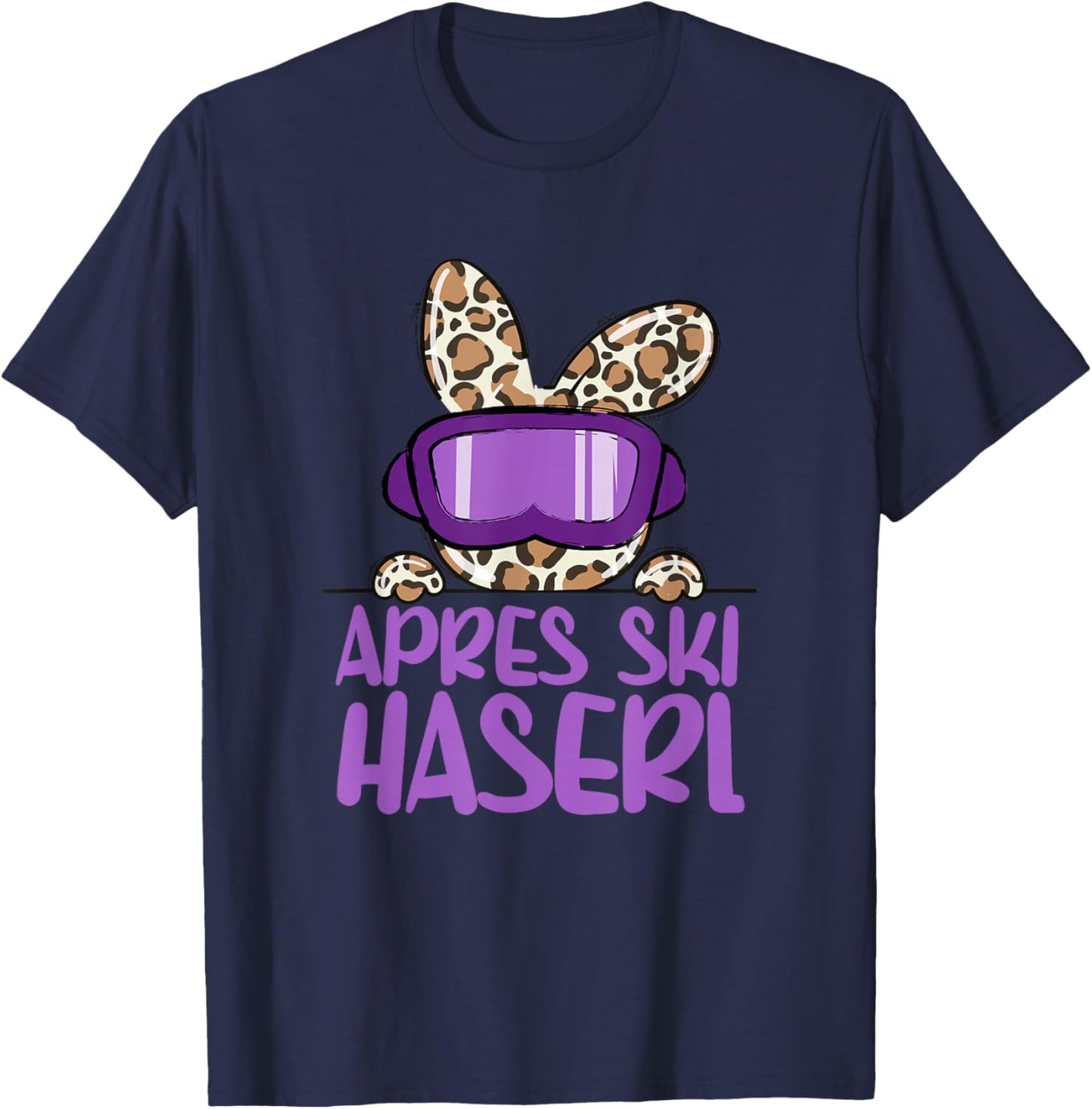 apreski Haserl, Skier Apresskiparty Leoprint T-Shirt - T-Shirt | Navy