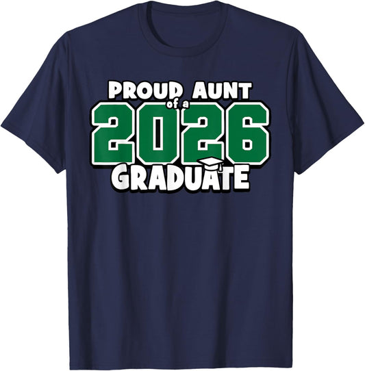 Proud Aunt of 2026 Graduate Matching Back to School G T-Shirt - T-Shirt | Navy