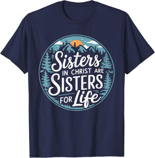Sisters In Christ Religion Jesus Christian Women Faith T-Shirt - T-Shirt | Navy