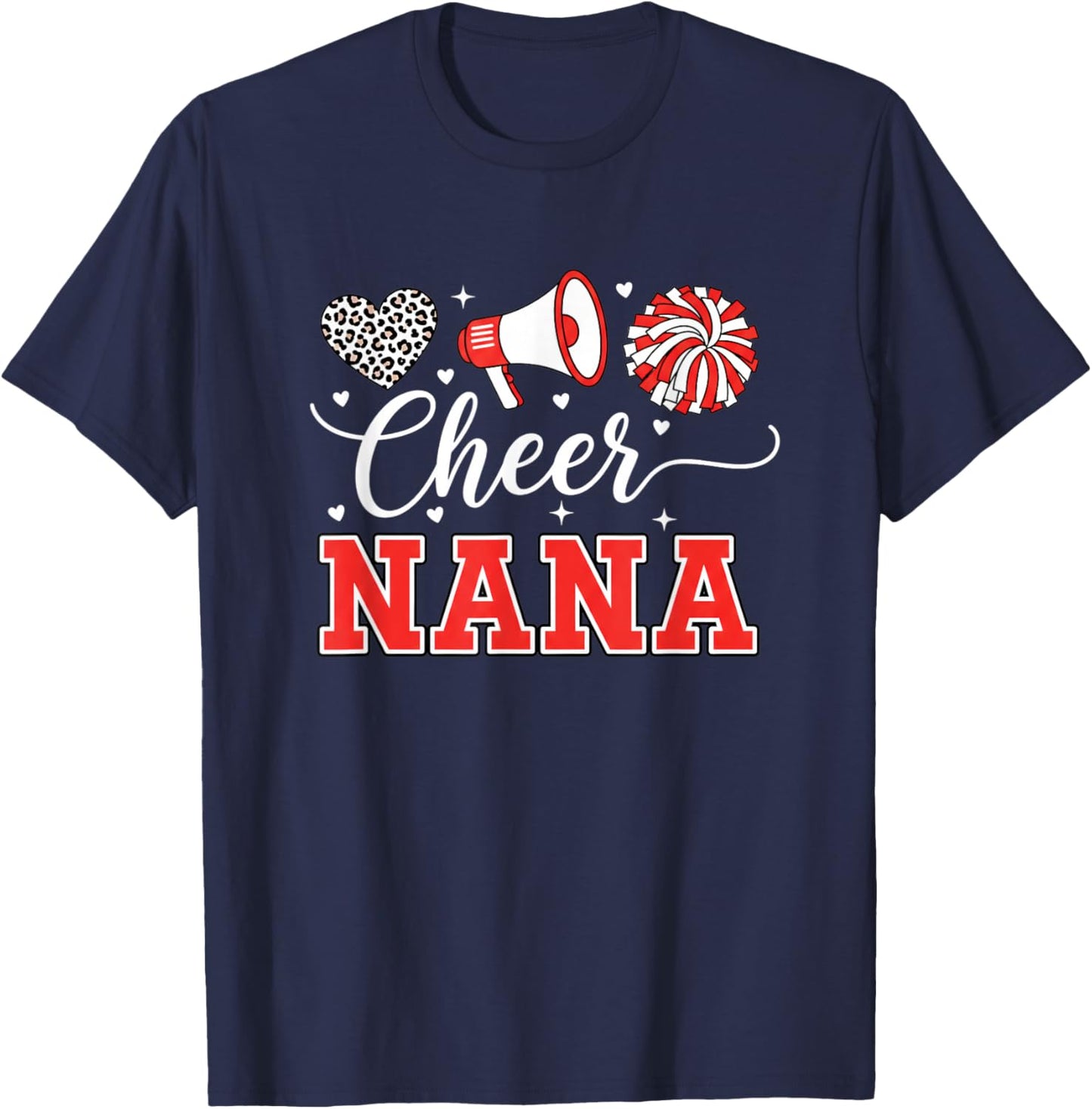 Grandparent Cheer Nana Proud Cheerleading Nana T-Shirt - T-Shirt | Navy