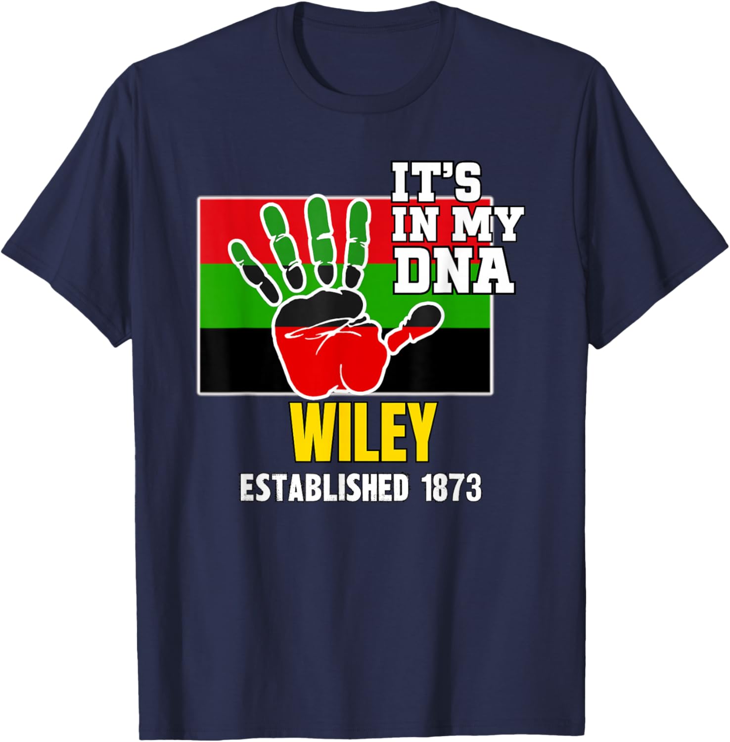 Wiley, WC, Flag HBCU HBC T-Shirt - T-Shirt | Navy