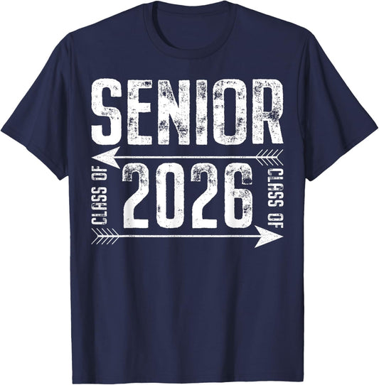 Senior Graduate Class of 2026 Graduation Men Women Gifts T-Shirt - T-Shirt | Navy