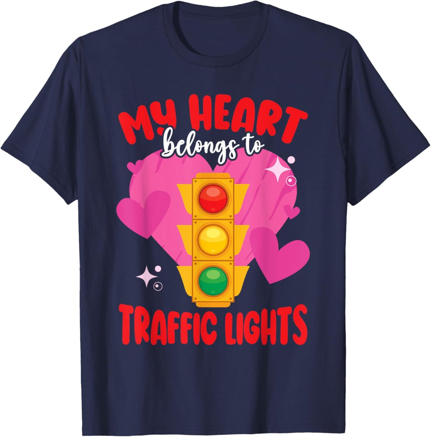 Halloween Traffic Light My Heart Belongs To Traffic Lights T-Shirt - T-Shirt | Navy