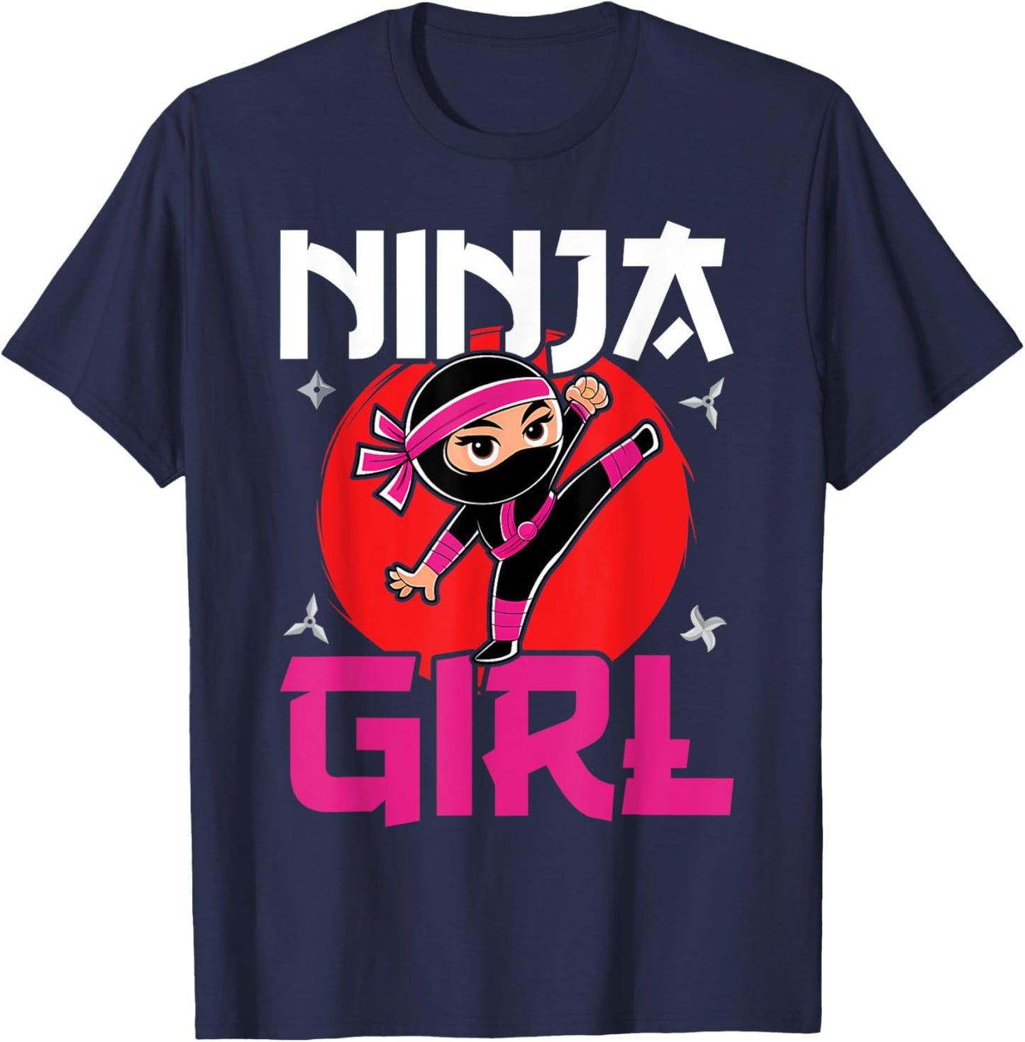 Cute Ninja Fighter Costume Ninja Girl T-Shirt - T-Shirt | Navy