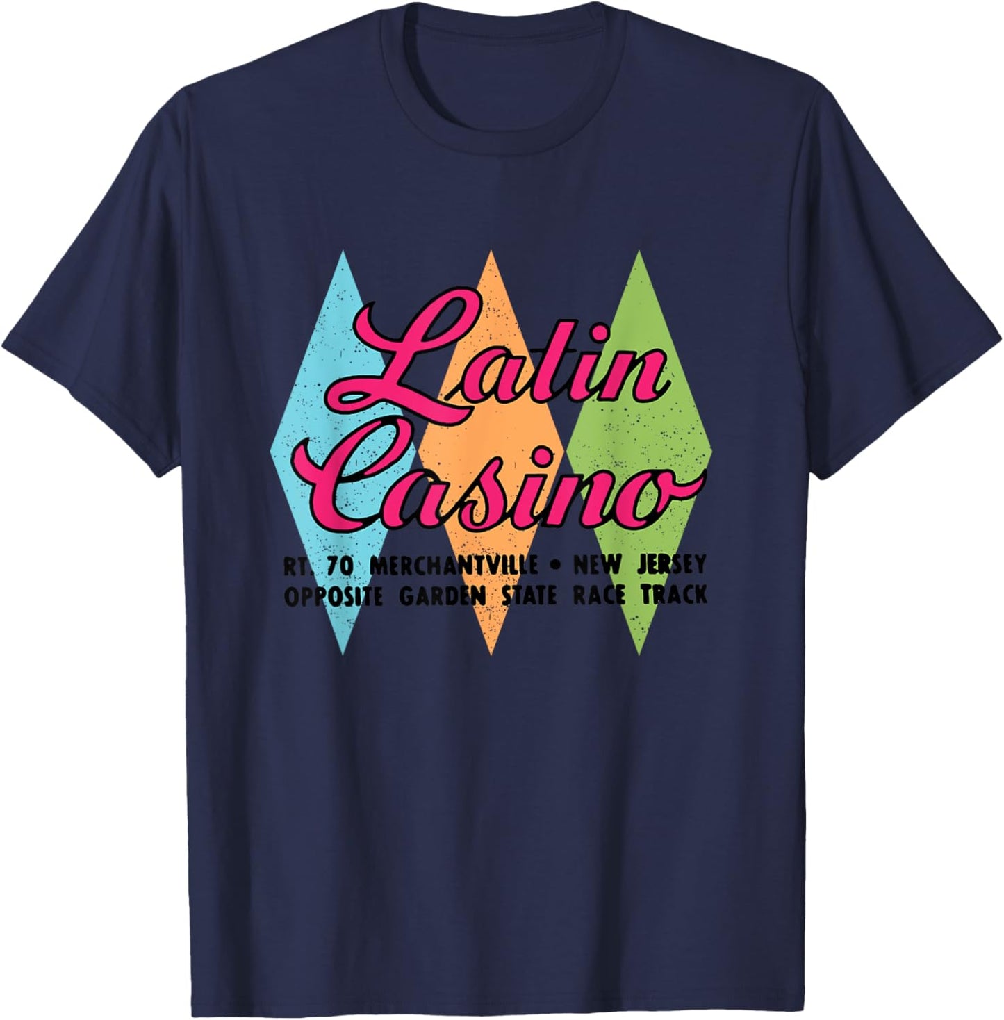 Latin Casino Cherry Hill, New Jersey Vintage T-Shirt - T-Shirt | Navy