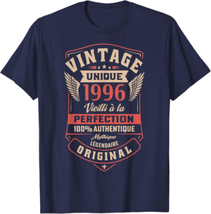 1996 Cadeau Anniv. 30 Ans Homme Femme Vintage Amusant Fête T-Shirt - T-Shirt | Navy