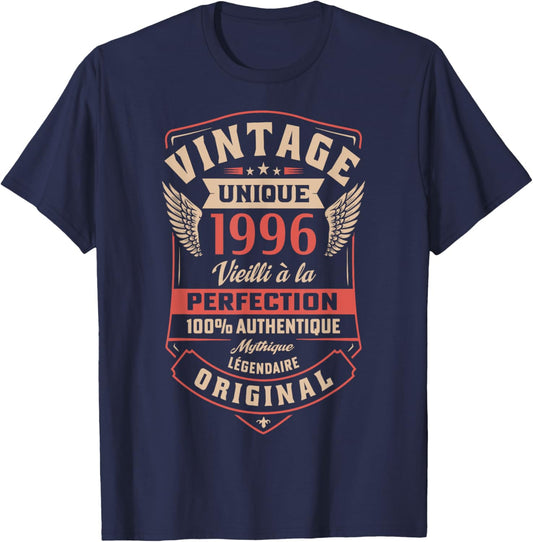 1996 Cadeau Anniv. 30 Ans Homme Femme Vintage Amusant Fête T-Shirt - T-Shirt | Navy