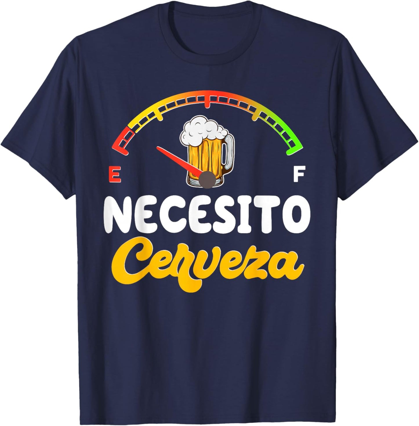 Necesito-Cerveza Mexican Beer Spanish Cinco De Mayo Party T-Shirt - T-Shirt | Navy