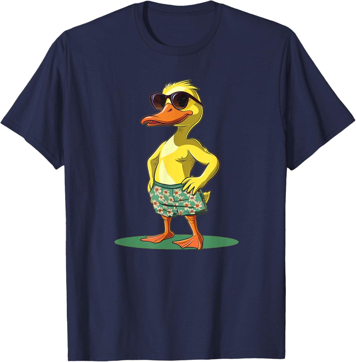 Cool Duck in Shorts and Sunglasses for Summer Fans Men Women Kids T-Shirt - T-Shirt | Navy