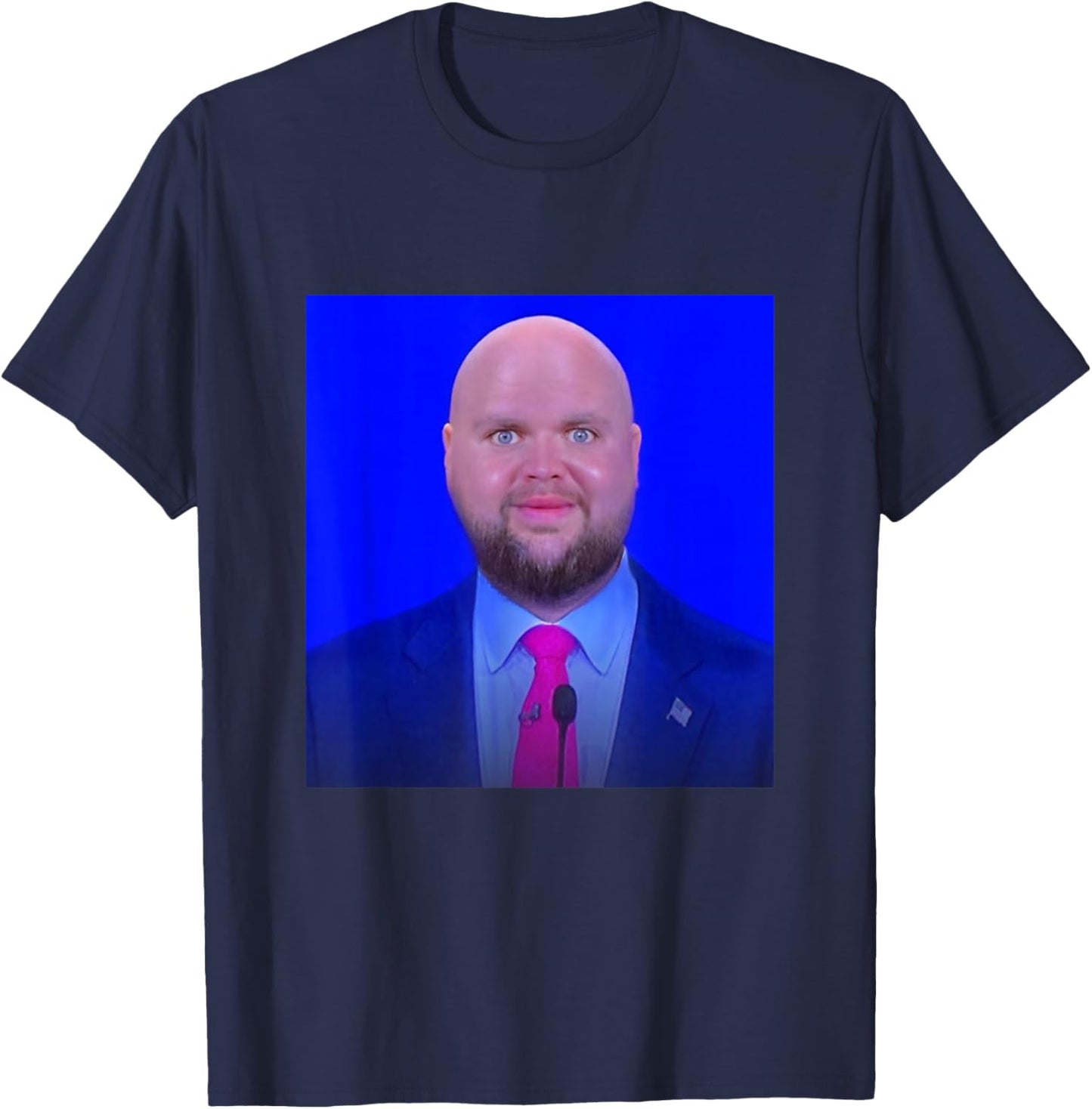 Funny JD Vance Bald Head Vice President Face Meme T-Shirt - T-Shirt | Navy