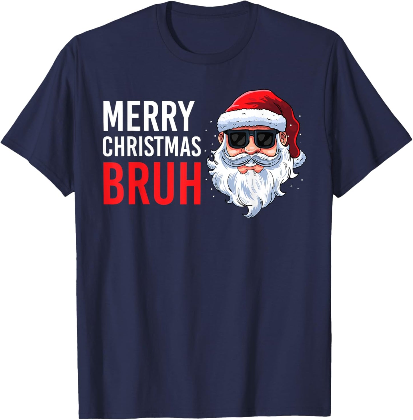 Merry Christmas Bruh Meme Funny Saying for Brother Boys Men T-Shirt - T-Shirt | Navy
