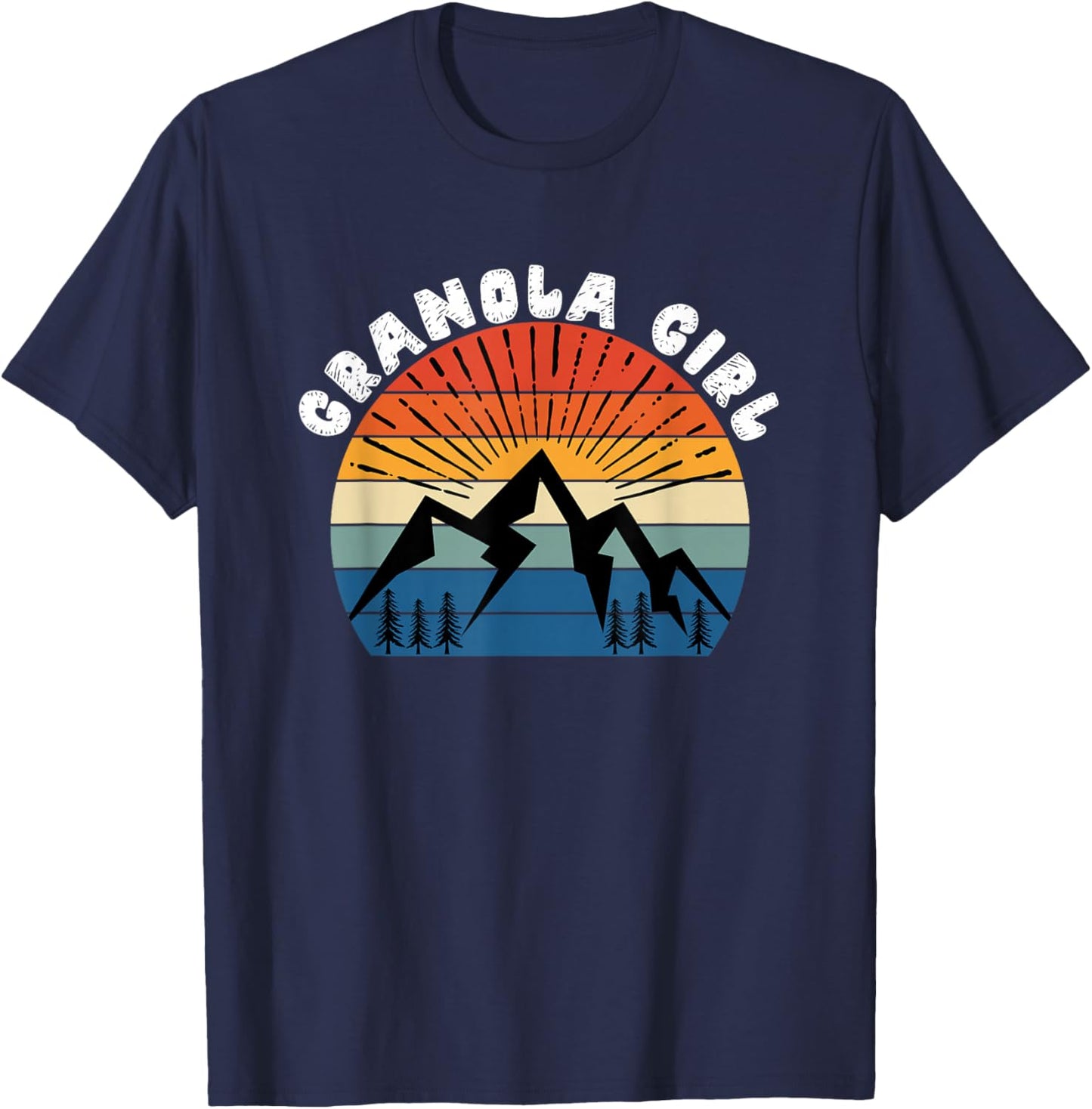 Granola Girl Outdoor Lover Mountain Hiking Health Adventure T-Shirt - T-Shirt | Navy