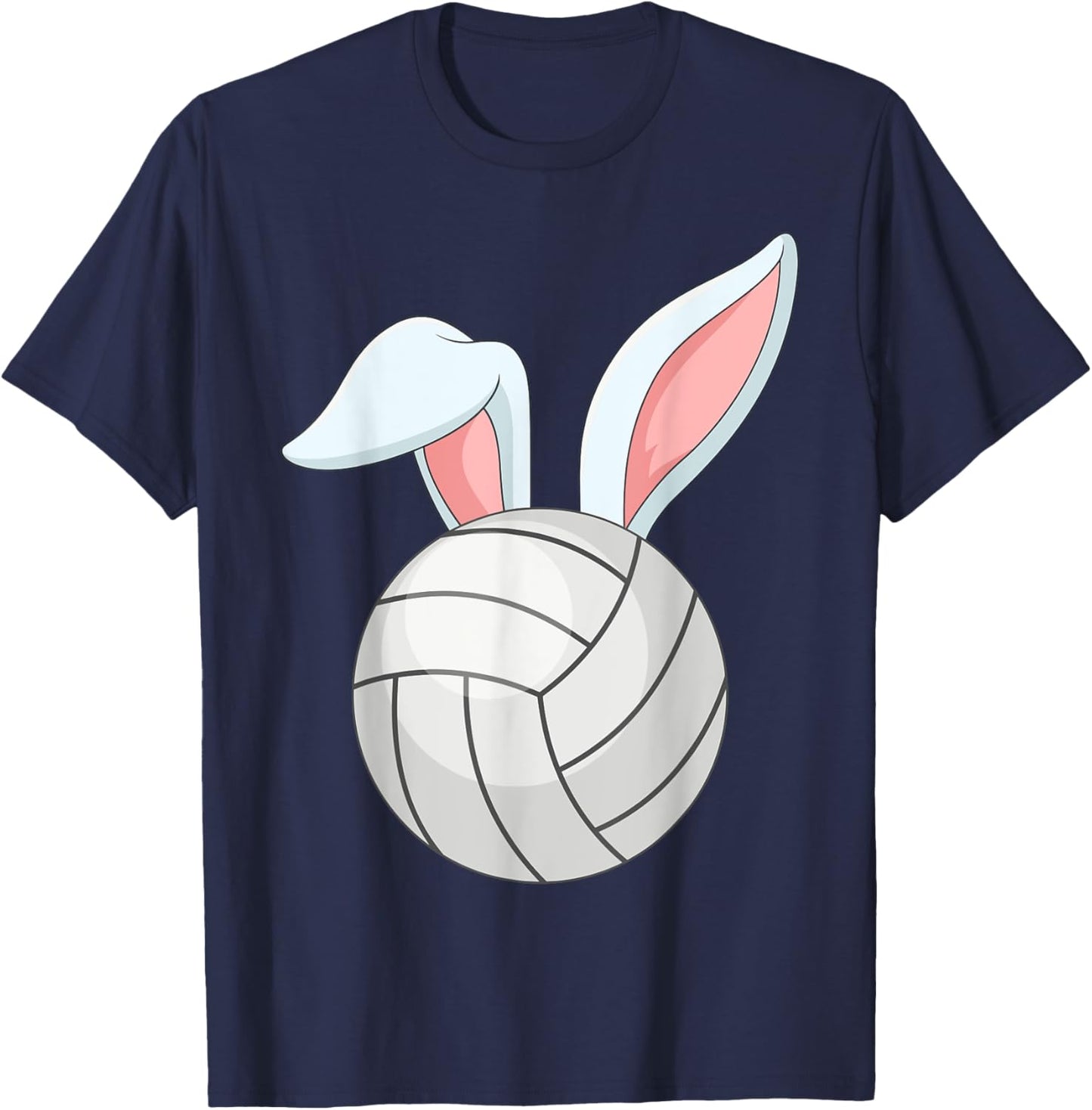 Easter Volleyball Love Bunny Ears Ball Cute Rabbit Sport T-Shirt - T-Shirt | Navy