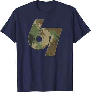 Vintage 67 Meme Camo Logo Namaste Funny Halloween T-Shirt - T-Shirt | Navy